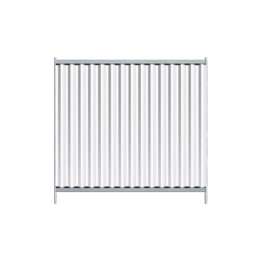 Front view of the blockade 2m fence panel pre white