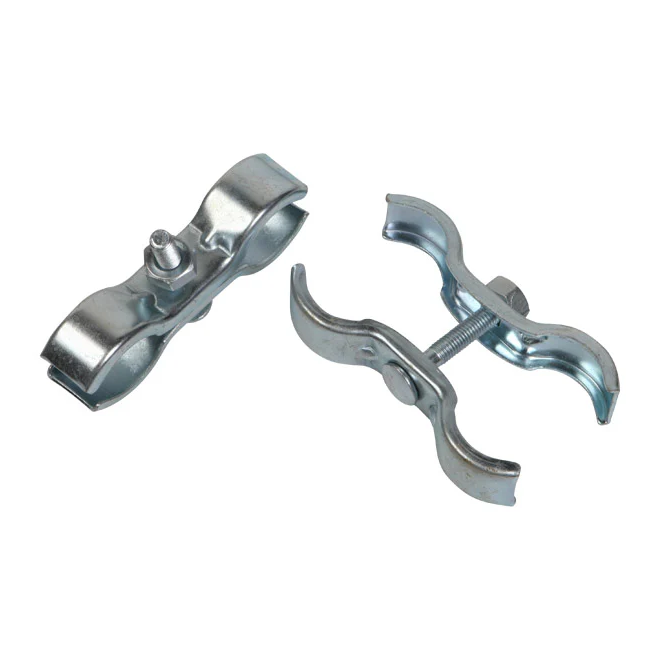 Galvanised steel basic coupler for connecting temporary fencing panels