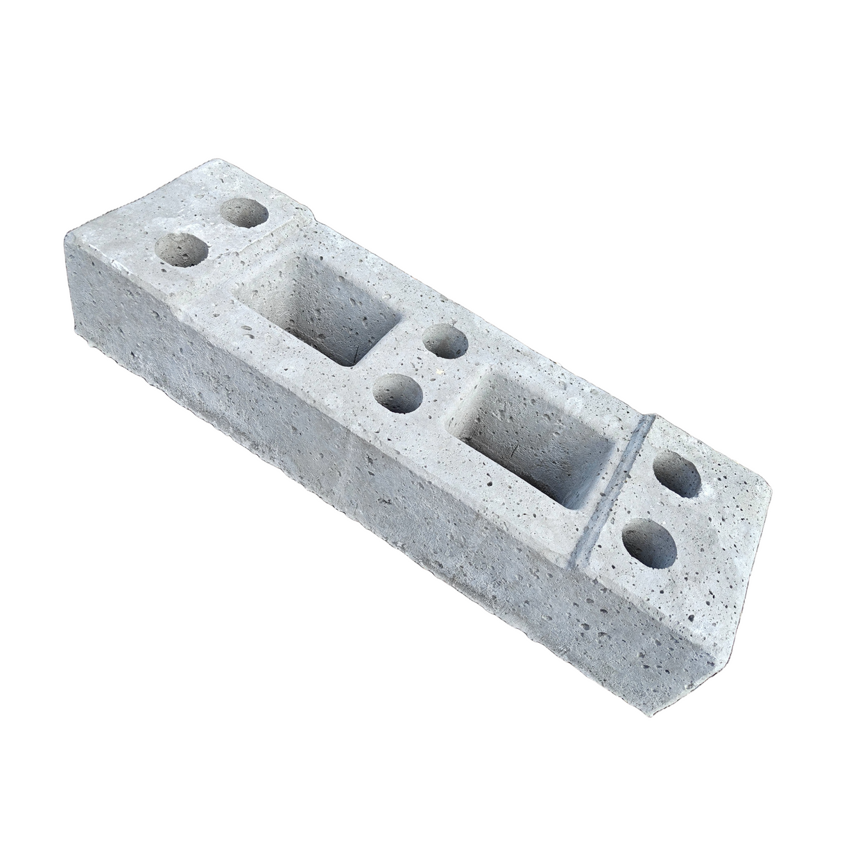 a side view of the concrete block 35kg on a white background