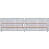 vehicle gate with hi-viz stipe attached to it