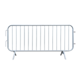 front view of the Standard Bar Barrier, a steel pedestrian barrier for crowd and queue management