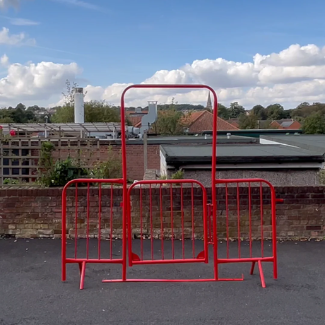 Crossing Point with gate, standing closed, used for controlling pedestrian access 
